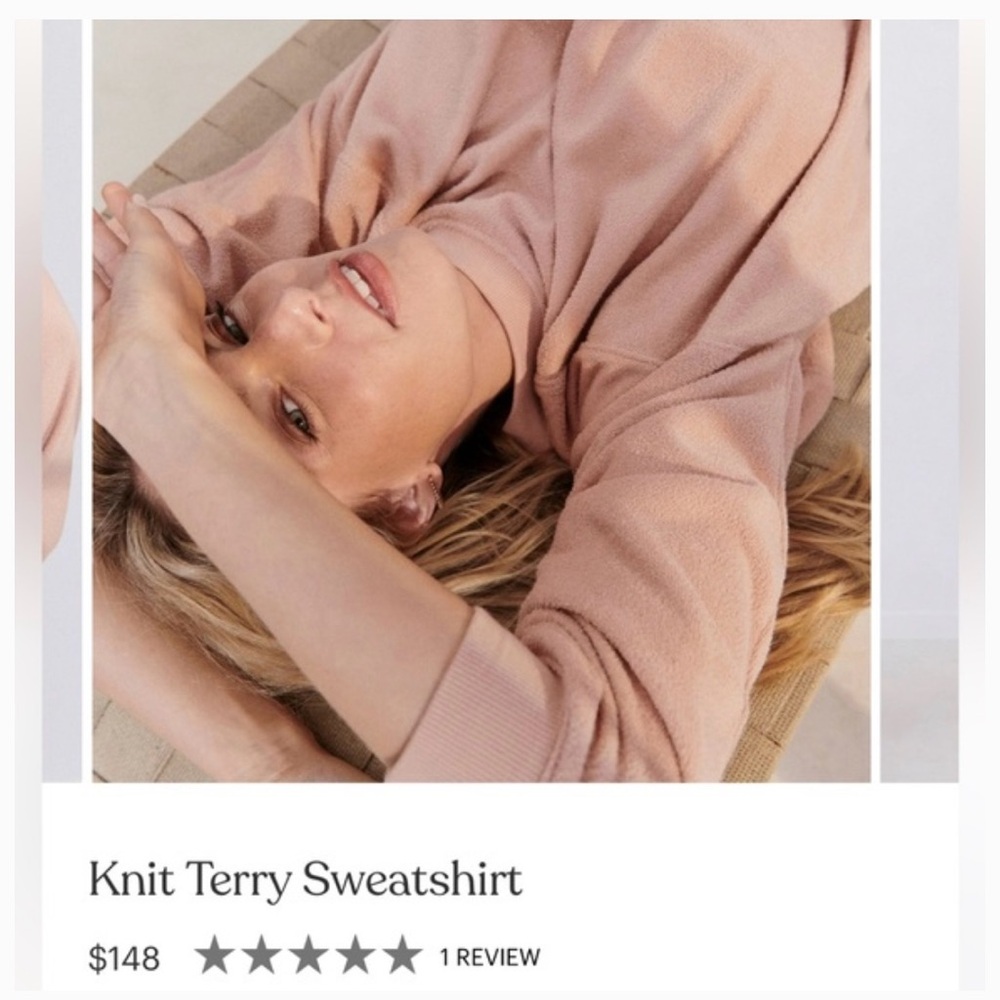 Lunya Pink Terry Cloth Sweatshirt